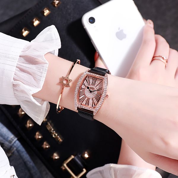 women watches crystal ladies bracelet watch women magnet quartz wristwatch fashion black rectangle female clock, Slivery;brown
women watches crystal ladies bracelet watch women magnet quartz wristwatch fashion black rectangle female clock, Slivery;brown