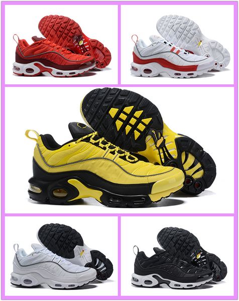 men running shoes cushion 98 plus tn white black yellow red trainers sports shoes good quality mens athletic sneakers size us 7-12, White;red
men running shoes cushion 98 plus tn white black yellow red trainers sports shoes good quality mens athletic sneakers size us 7-12, White;red