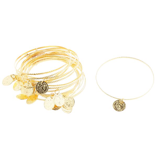 20pcs multiple bangles bracelets with coins for belly dance indian dance, Golden;silver
20pcs multiple bangles bracelets with coins for belly dance indian dance, Golden;silver