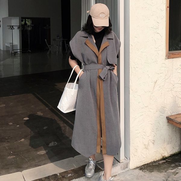 2020 spring autumn new pattern lapel sleeveless hit colors lace up fashionable long loose vest women fashion tide ah102, Black;white
2020 spring autumn new pattern lapel sleeveless hit colors lace up fashionable long loose vest women fashion tide ah102, Black;white
