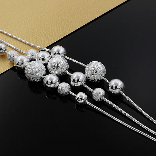 new charm silver color jewelry classic high-quality fashion three chain light sand beads necklace n020 kinsle
new charm silver color jewelry classic high-quality fashion three chain light sand beads necklace n020 kinsle