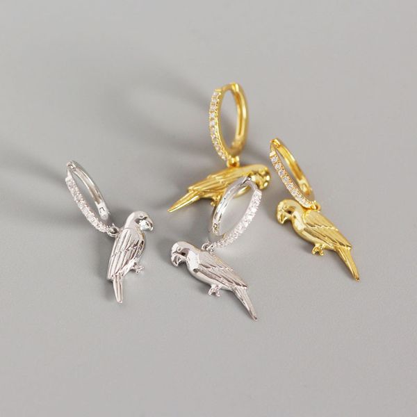 s925 pure tremella buckle charm animal parrot eardrop joker diamond zircon earring jewelry, Golden
s925 pure tremella buckle charm animal parrot eardrop joker diamond zircon earring jewelry, Golden