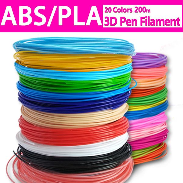 

20 colors each color 10 meter 1.75mm pla 3d printing pen filament refills,20 rolls 10m 3d printing drawing pen filament supplies, Black;red