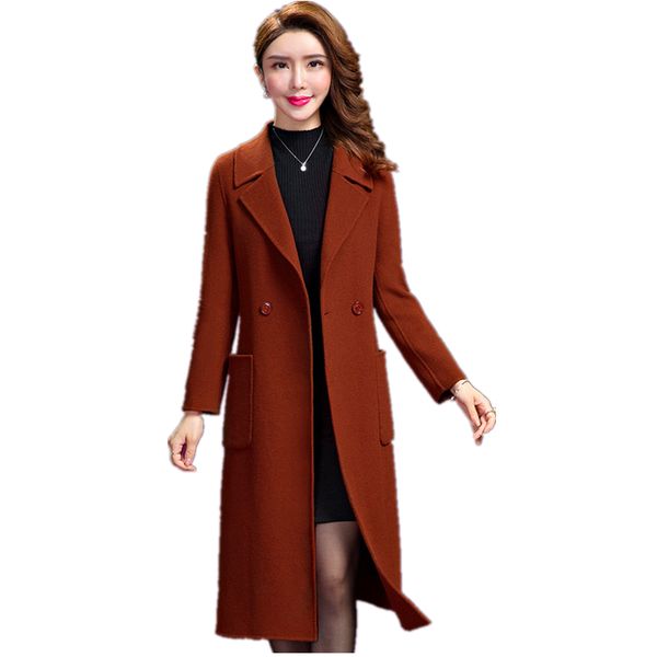 elegant womens coat autumn winter classic coats lapel woolen coats middle age clothing double-faced cashmere 4xl 5xl b793, Black
elegant womens coat autumn winter classic coats lapel woolen coats middle age clothing double-faced cashmere 4xl 5xl b793, Black