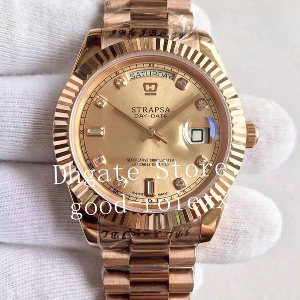 41mm watches for men automatic rose gold watch men's cal.3255 movement ew factory day date time 218235 eta swiss president wristwatches, Slivery;brown
41mm watches for men automatic rose gold watch men's cal.3255 movement ew factory day date time 218235 eta swiss president wristwatches, Slivery;brown