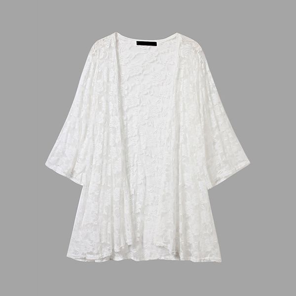 new women loose shawl kimono cardigan lace summer beach cover up blouse beachwear, White
new women loose shawl kimono cardigan lace summer beach cover up blouse beachwear, White