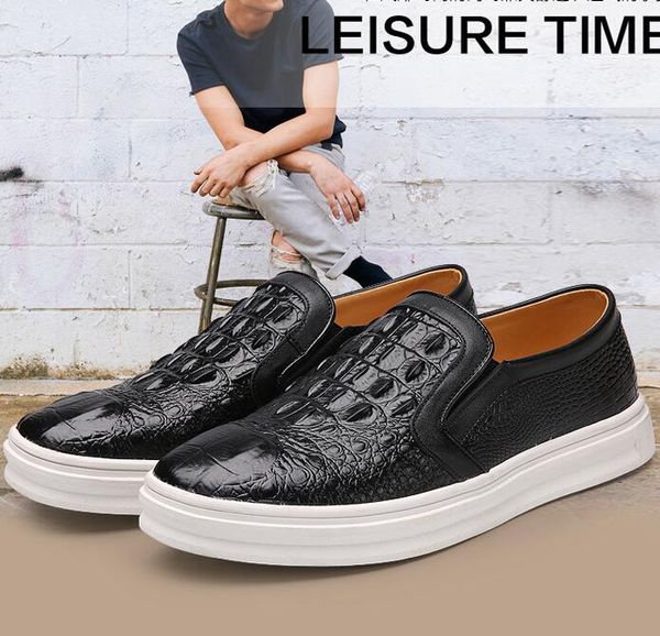 spring/autumn new crocodile letter pattern men's flats trendy shoes quality genuine leather casual gentleman style shoes ing, Black
spring/autumn new crocodile letter pattern men's flats trendy shoes quality genuine leather casual gentleman style shoes ing, Black