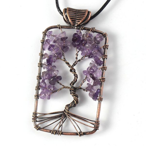 wholesale 5 pcs copper plated wire wrap rectangle shape amethyst stone pendant tree of life necklace rock crystal jewelry, Silver
wholesale 5 pcs copper plated wire wrap rectangle shape amethyst stone pendant tree of life necklace rock crystal jewelry, Silver