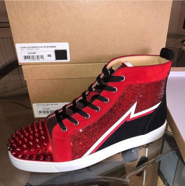 sell red bottom sneaker shoe men casual women fashion red rhinestone high men dress party name brand strass designer walking, Black
sell red bottom sneaker shoe men casual women fashion red rhinestone high men dress party name brand strass designer walking, Black