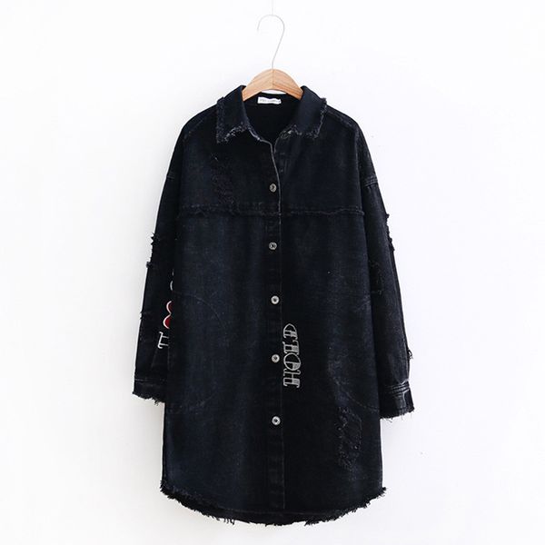new fashion denim jacket women autumn winter plus size black jeans coats female letter print hair edge long denim outerwear g590, Black;brown
new fashion denim jacket women autumn winter plus size black jeans coats female letter print hair edge long denim outerwear g590, Black;brown