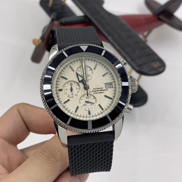 rotating fluted bezel superocean quartz chronometer mens watches durable rubber band diver watch white dial luminous index wristwatches, Slivery;brown
rotating fluted bezel superocean quartz chronometer mens watches durable rubber band diver watch white dial luminous index wristwatches, Slivery;brown