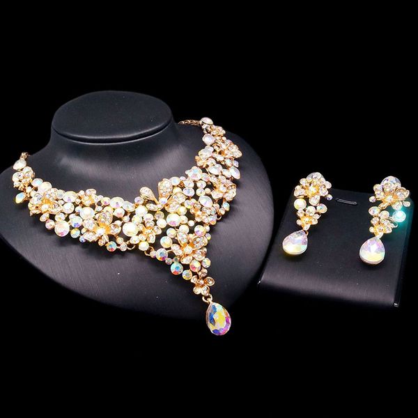 yulaili luxury african crystal water drop gold color necklace earrings nigeria wedding bridal dubai jewelry sets for women ing, Black
yulaili luxury african crystal water drop gold color necklace earrings nigeria wedding bridal dubai jewelry sets for women ing, Black