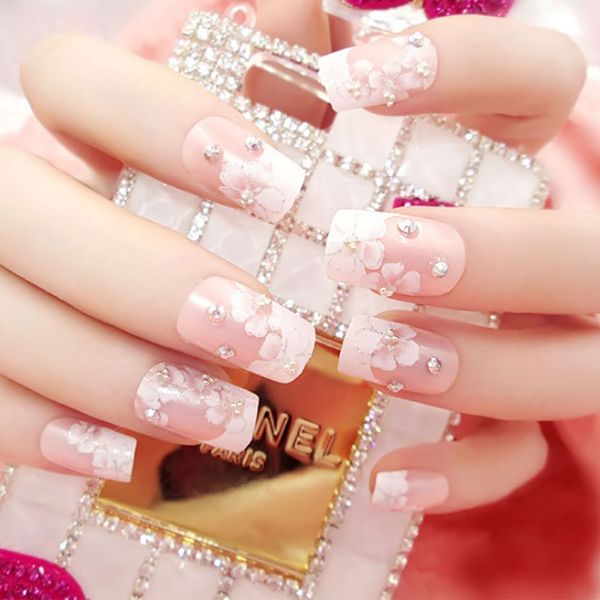 24 pcs of fashion fresh long fake nails oval pink diamonds japanese kimono cherry blossom style flower decoration bride girl, Red;gold
24 pcs of fashion fresh long fake nails oval pink diamonds japanese kimono cherry blossom style flower decoration bride girl, Red;gold