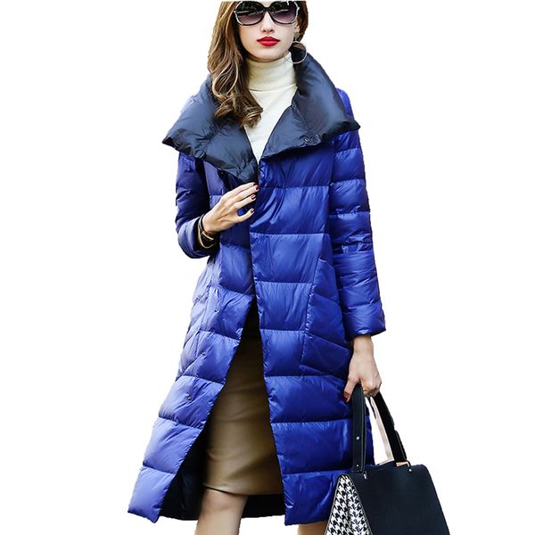 women white duck down jacket autumn winter long two side wear parkas outwear female warm ultra light down coat a125, Black
women white duck down jacket autumn winter long two side wear parkas outwear female warm ultra light down coat a125, Black