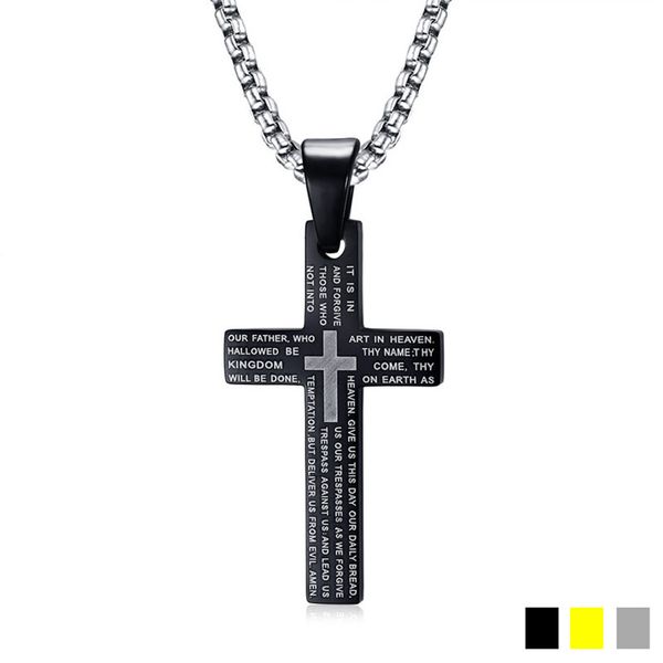 relodi trend personality titanium steel cross necklace black pendant laser english main prayer pendant sp3031, Silver
relodi trend personality titanium steel cross necklace black pendant laser english main prayer pendant sp3031, Silver