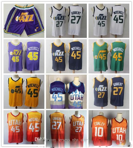 mens throwback donovan 45 mitchell rudy utah 27 gobert mike 10 conley basketball shorts jazz basketball jersey purple green, Black;red
mens throwback donovan 45 mitchell rudy utah 27 gobert mike 10 conley basketball shorts jazz basketball jersey purple green, Black;red