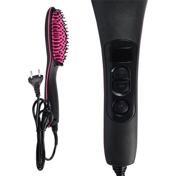 professional lcd display fast hair straightener comb no harm hair electric smooth straight brush for salon styling, Black
professional lcd display fast hair straightener comb no harm hair electric smooth straight brush for salon styling, Black
