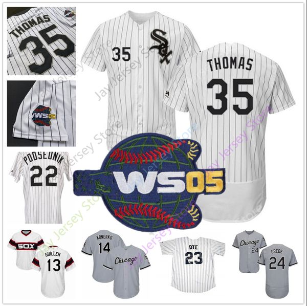 Chicago Jersey White Sox 2005 World Series A. J. Pierzynski Guillen Buehrle Crede Thomas Konerko Scott Podsednik Juan Uribe Jermaine Dye Men
Chicago Jersey White Sox 2005 World Series A. J. Pierzynski Guillen Buehrle Crede Thomas Konerko Scott Podsednik Juan Uribe Jermaine Dye Men