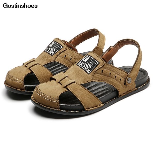sandals men genuine leather hand sewing sandalias fashion summer beach shoes man, Black
sandals men genuine leather hand sewing sandalias fashion summer beach shoes man, Black