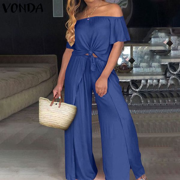 two piece dress 2021 vonda summer casual wide leg pants with loose off shoulder women sets oversized bottoms women' clothing plus size, White
two piece dress 2021 vonda summer casual wide leg pants with loose off shoulder women sets oversized bottoms women' clothing plus size, White
