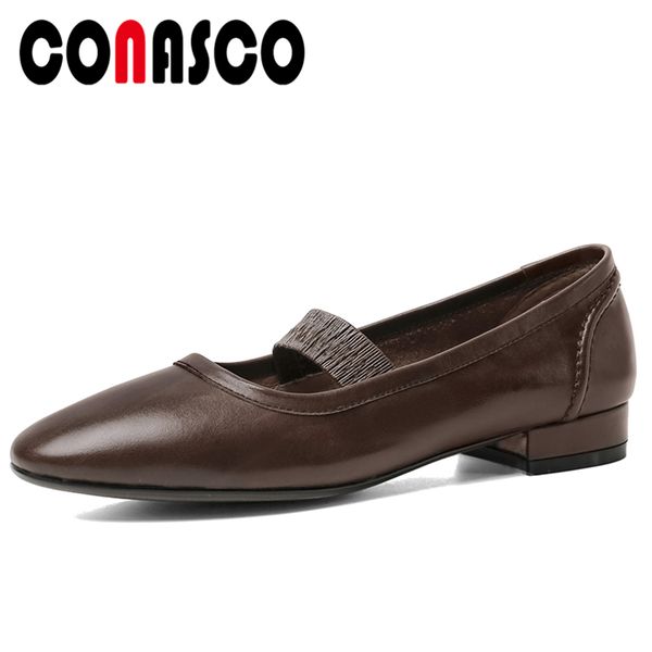 conasco retro genuine leather new autumn mary janes women pumps concise round toe low heels shallow office casual shoes woman, Black 
conasco retro genuine leather new autumn mary janes women pumps concise round toe low heels shallow office casual shoes woman, Black