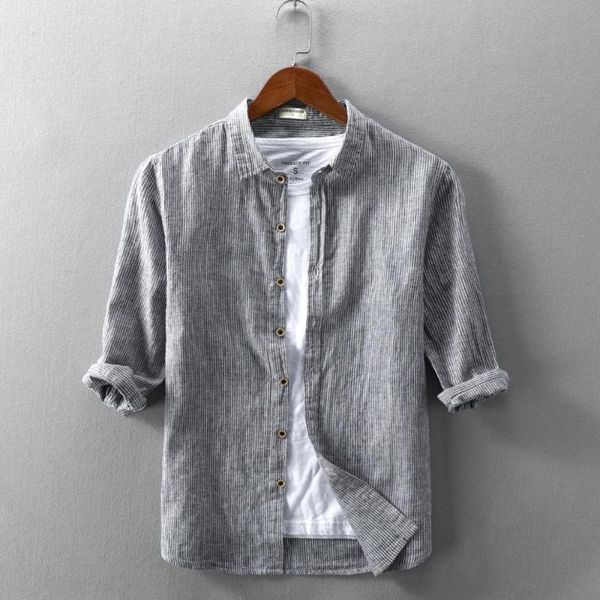 cotton linen men shirt three quarter sleeve slim fit dress shirts for men quality social business blouse camisa chemise ts-722, White;black
cotton linen men shirt three quarter sleeve slim fit dress shirts for men quality social business blouse camisa chemise ts-722, White;black