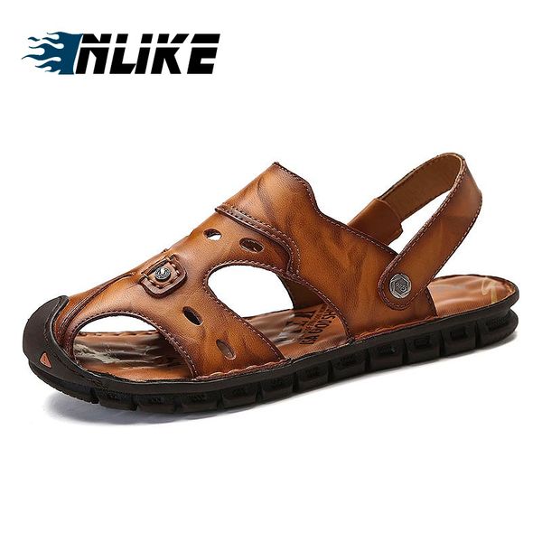 summer genuine leather outdoor men's shoes men sandals for male casual shoes, Black
summer genuine leather outdoor men's shoes men sandals for male casual shoes, Black