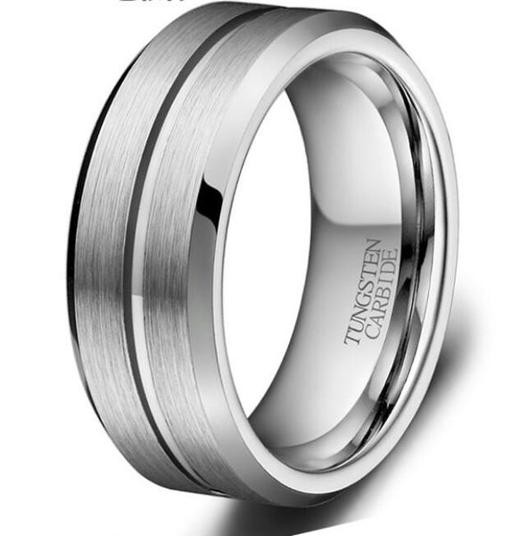 brushed tungsten carbide ring with groove line middle center wholesales 8mm, Silver
brushed tungsten carbide ring with groove line middle center wholesales 8mm, Silver