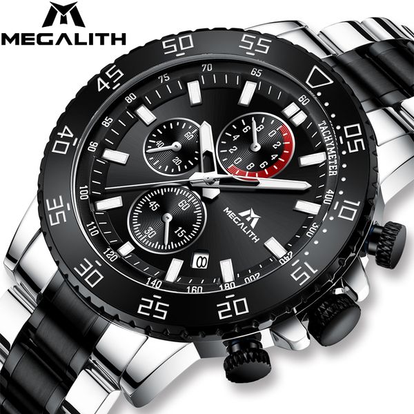 megalith watches men stainless steel band waterproof quartz wristwatch chronograph clock male fashion sporty watch 8087, Slivery;brown
megalith watches men stainless steel band waterproof quartz wristwatch chronograph clock male fashion sporty watch 8087, Slivery;brown