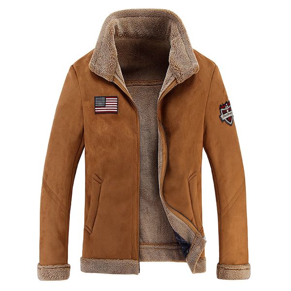 men's jackets men sheep suede motorcycle jacket brown full lined soft faux leather male coat cashmere warm, Black;brown
men's jackets men sheep suede motorcycle jacket brown full lined soft faux leather male coat cashmere warm, Black;brown