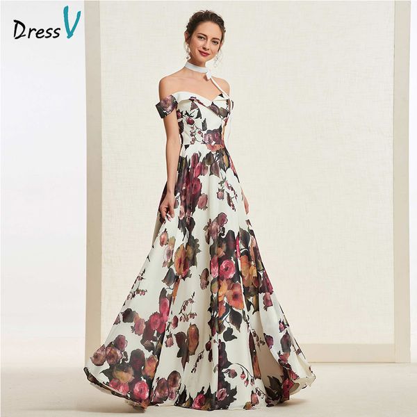 dressv printing long prom dress off the shoulder a line simple zipper up floor length evening party gown prom dresses, White;black
dressv printing long prom dress off the shoulder a line simple zipper up floor length evening party gown prom dresses, White;black