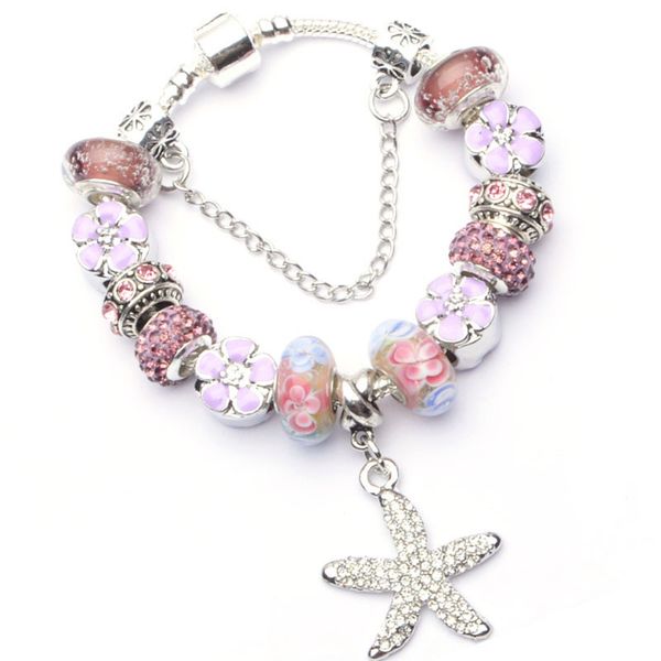 fashion luxury diamond crystal diy european glass beads lovely starfish charm designer bangle bracelet for woman girls, Golden;silver
fashion luxury diamond crystal diy european glass beads lovely starfish charm designer bangle bracelet for woman girls, Golden;silver