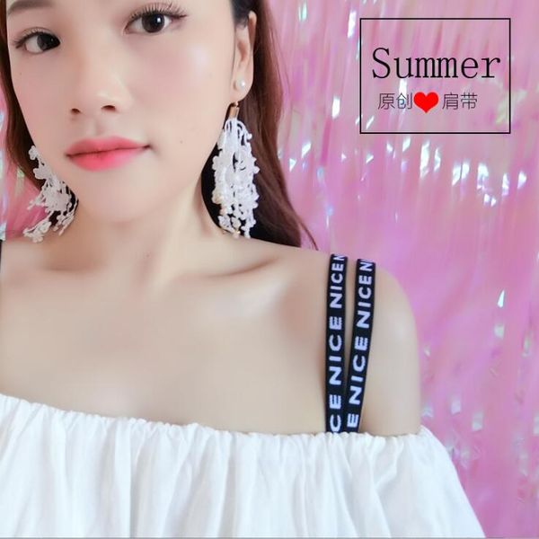 2018 new underwear shoulder strap letter bra embroidery shoulder strap word, Black;white
2018 new underwear shoulder strap letter bra embroidery shoulder strap word, Black;white