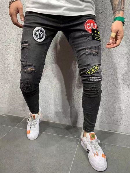brand embroidery fashion men casual slim fit straight high stretch feet skinny jeans men's trousers homme, Blue
brand embroidery fashion men casual slim fit straight high stretch feet skinny jeans men's trousers homme, Blue