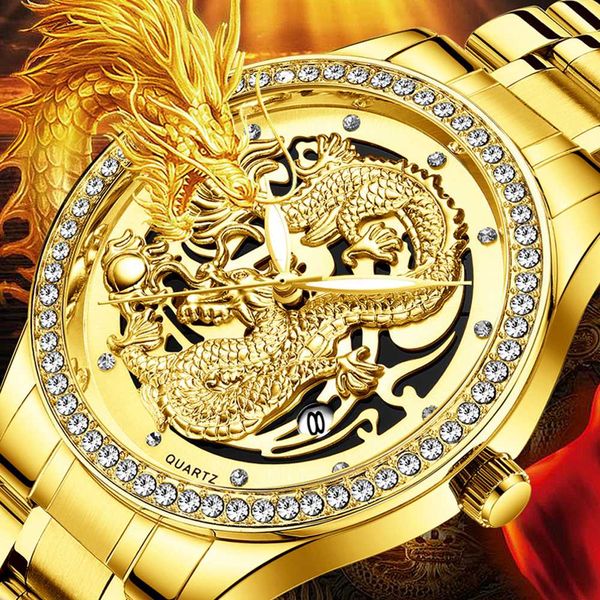 men's watch 3d carving exquisite dragon watch luxury diamond dial date clock men hour erkek kol saati 2019 fashion male clock, Slivery;brown
men's watch 3d carving exquisite dragon watch luxury diamond dial date clock men hour erkek kol saati 2019 fashion male clock, Slivery;brown