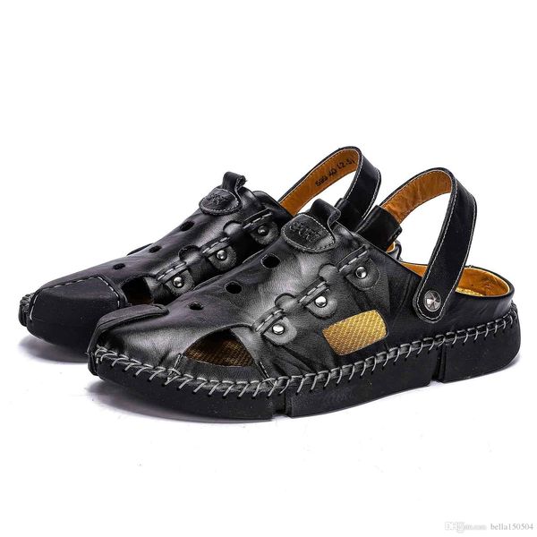 genuine leather designer flip flops european brand designer sandals men summer sandals anti-slipping outdoor slippers, Black
genuine leather designer flip flops european brand designer sandals men summer sandals anti-slipping outdoor slippers, Black