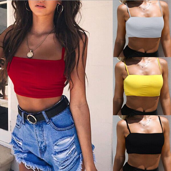 new women ladies casual solid tank vest sleeveless strap crop summer women clothing, White
new women ladies casual solid tank vest sleeveless strap crop summer women clothing, White