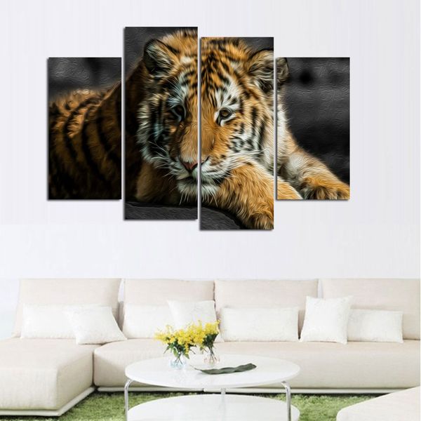4 panels modern printed tiger canvas painting cuadros picture animal landscape oil paintings for living room (no frame
4 panels modern printed tiger canvas painting cuadros picture animal landscape oil paintings for living room (no frame