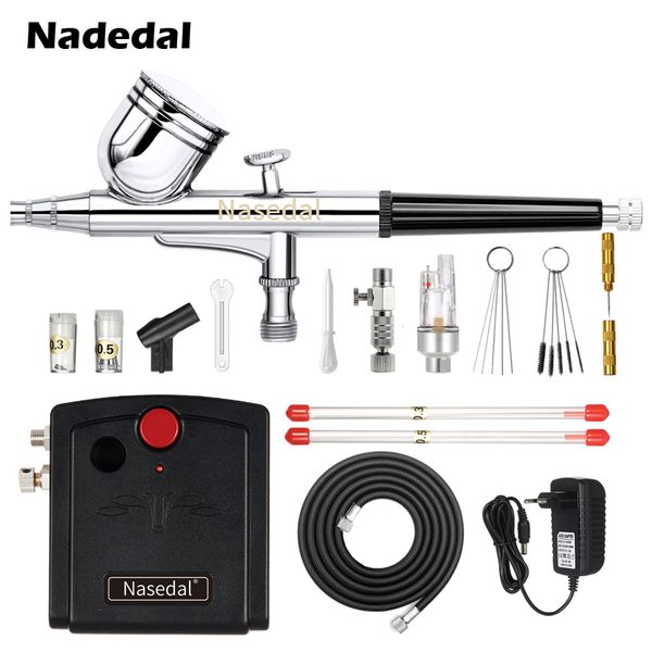 nasedal nt-19 dual-action spray gun airbrush with compressor 0.3mm airbrush kit for nail for model/cake/car painting
nasedal nt-19 dual-action spray gun airbrush with compressor 0.3mm airbrush kit for nail for model/cake/car painting