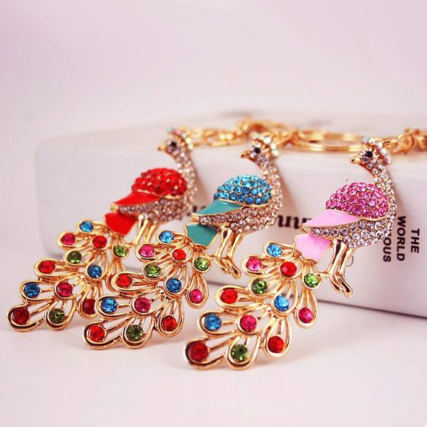 colorful rhinestone crystal alloy peacock keychain ladies bag accessories key chain pendant, Slivery;golden
colorful rhinestone crystal alloy peacock keychain ladies bag accessories key chain pendant, Slivery;golden