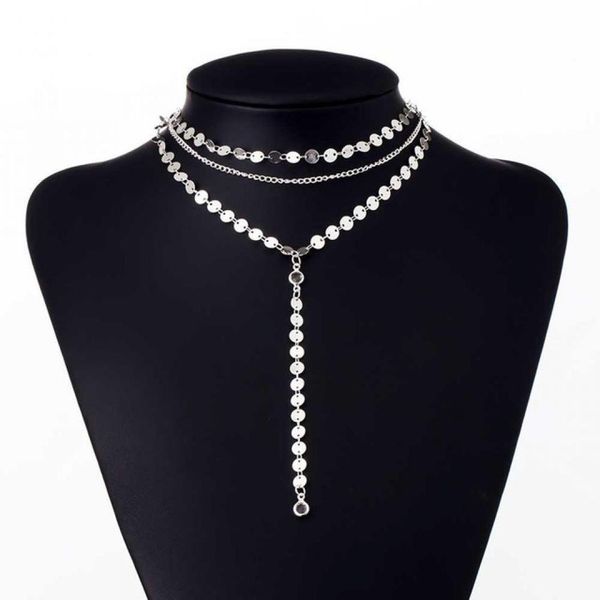 women fashion sequins multi-layer long choker link geometric clavicle chain casual, party necklace necklaces, Golden;silver
women fashion sequins multi-layer long choker link geometric clavicle chain casual, party necklace necklaces, Golden;silver