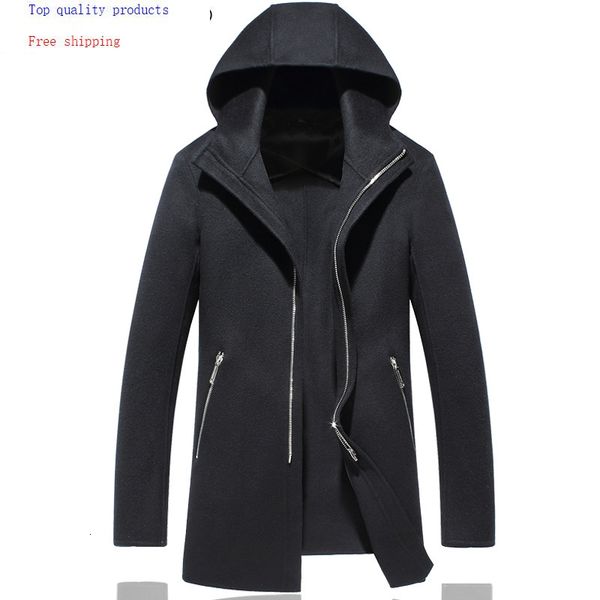 men's wool & blends 100% coat men double-sided long jacket hooded overcoat mens coats and jackets casaco masculino 16011 kj2455, Black
men's wool & blends 100% coat men double-sided long jacket hooded overcoat mens coats and jackets casaco masculino 16011 kj2455, Black