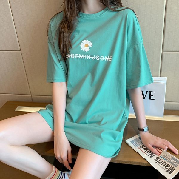 2020 little daisy loose slim half-sleeve t-shirt medium and long coat t-shirt casual female explosion, White
2020 little daisy loose slim half-sleeve t-shirt medium and long coat t-shirt casual female explosion, White