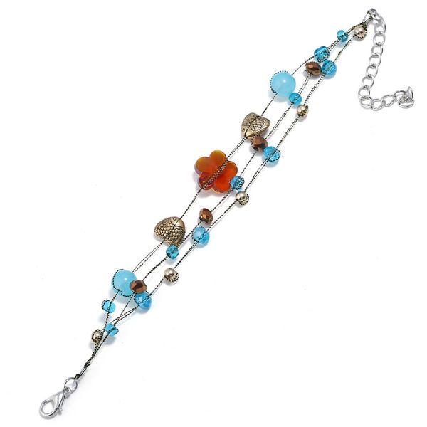 fashion- fashion bracelet black white rope blue brown flower round fish beads romantic bracelet for women gift,1 piece, Golden;silver
fashion- fashion bracelet black white rope blue brown flower round fish beads romantic bracelet for women gift,1 piece, Golden;silver