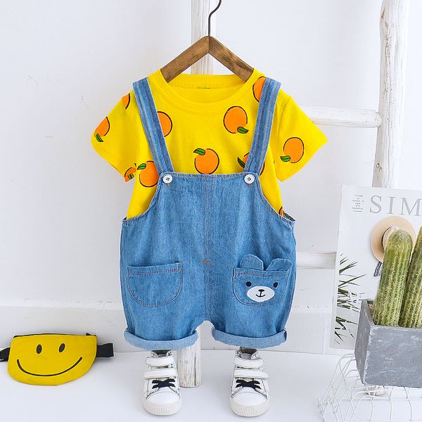 toddler baby boys girls clothes set summer orange print t-shirt denim short overall children clothing short sleeve suit outfit, White
toddler baby boys girls clothes set summer orange print t-shirt denim short overall children clothing short sleeve suit outfit, White