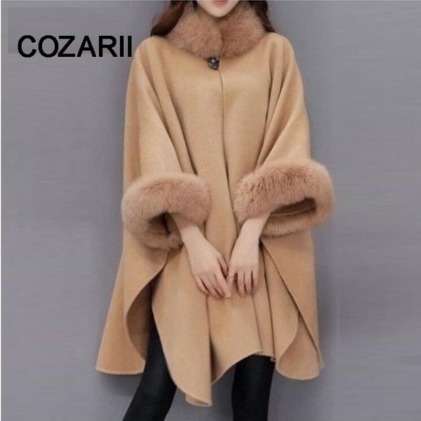 cozarii women woolen overcoat camel poncho winter knitwear shawl cape women loose warm outerwear winter plus size 3xl overcoat, Black 
cozarii women woolen overcoat camel poncho winter knitwear shawl cape women loose warm outerwear winter plus size 3xl overcoat, Black