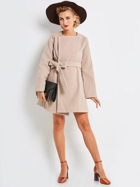 women woolen coats casual elegant spring vintage apricot office lady solid lace up belt female fashion retro preppy overcoats, Black
women woolen coats casual elegant spring vintage apricot office lady solid lace up belt female fashion retro preppy overcoats, Black