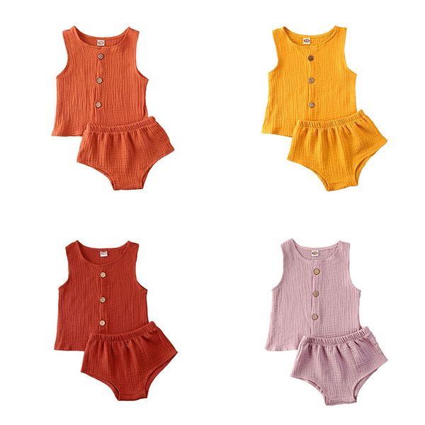 summer newborn baby boys girls clothing sets button sleeveless t-shirts+shorts toddler infant cotton linen tracksuits outfits, White
summer newborn baby boys girls clothing sets button sleeveless t-shirts+shorts toddler infant cotton linen tracksuits outfits, White