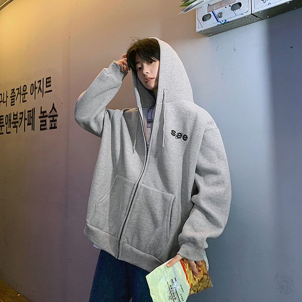 2019 autumn and winter new ins super fire harajuku style men's jacket loose hooded solid color cardigan sweatshirt students wild, Black
2019 autumn and winter new ins super fire harajuku style men's jacket loose hooded solid color cardigan sweatshirt students wild, Black