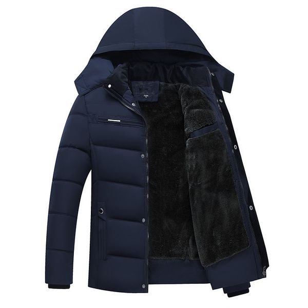 men's winter thick fleece down jacket new hooded coats casual thick down parka male slim casual cotton-padded coats, Black
men's winter thick fleece down jacket new hooded coats casual thick down parka male slim casual cotton-padded coats, Black